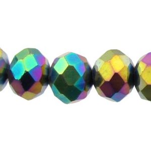 peacock crystal rondelle beads
