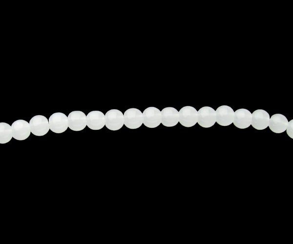 milky white glass round beads 6mm