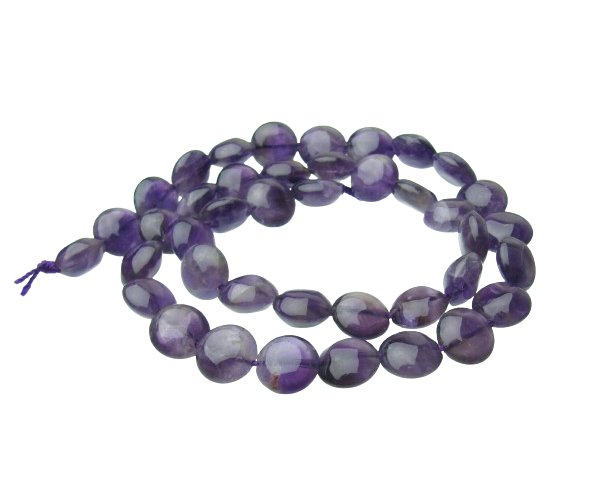 amethyst coin gemstone beads natural