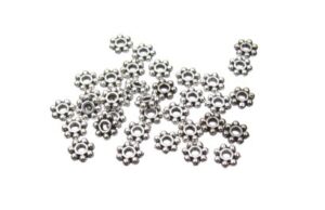 silver daisy spacers 4mm