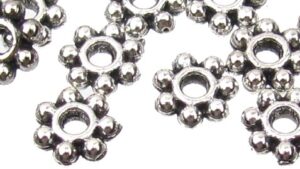 silver daisy spacers 4mm