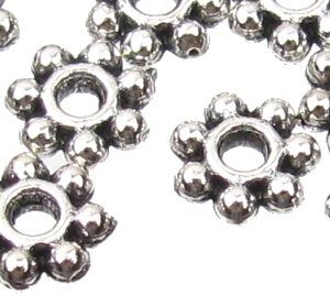 silver daisy spacers 4mm