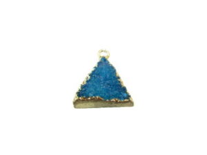 blue drusy triangle pendant