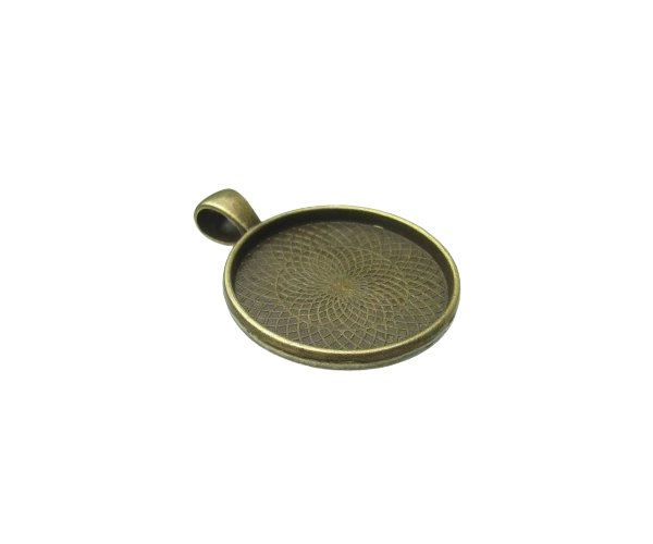 bronze toned tray for glass photo pendants
