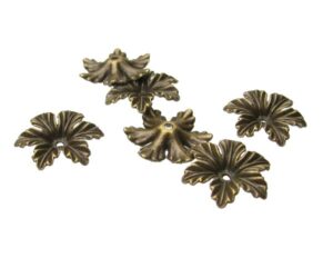 bronze large flower bead caps