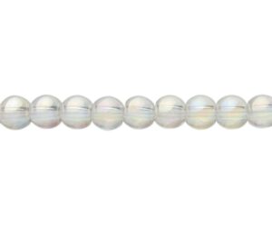 clear ab glass 4mm round beads