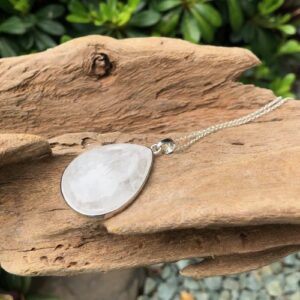 clear quartz gemstone pendant
