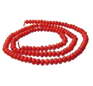 red coral rondelle beads