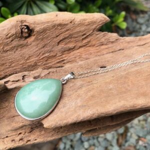 aventurine teardrop gemstone pendant