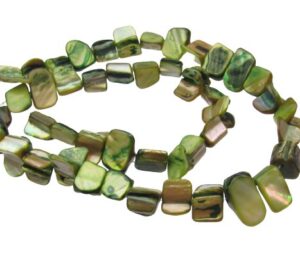 green shell nugget beads