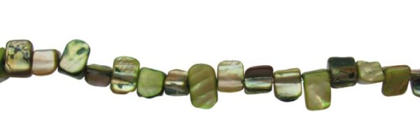 green shell nugget beads