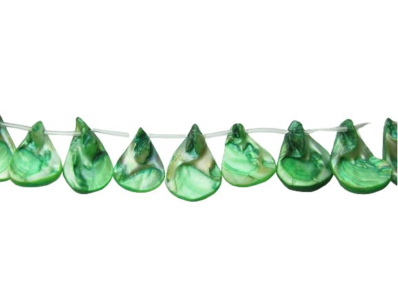 green shell drop beads natural mother of pearl