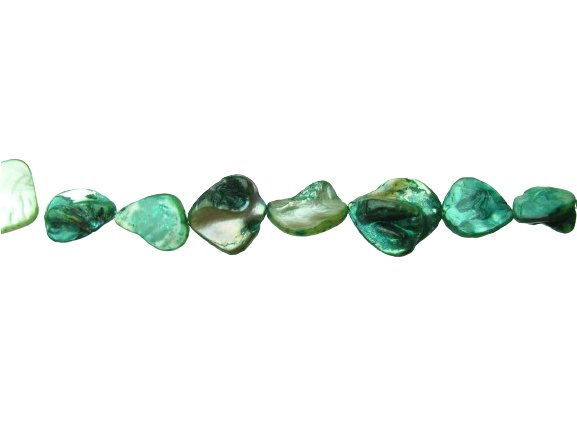 green shell nugget beads natural mother of pearl