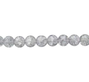 grey crackle glass beads 8mm
