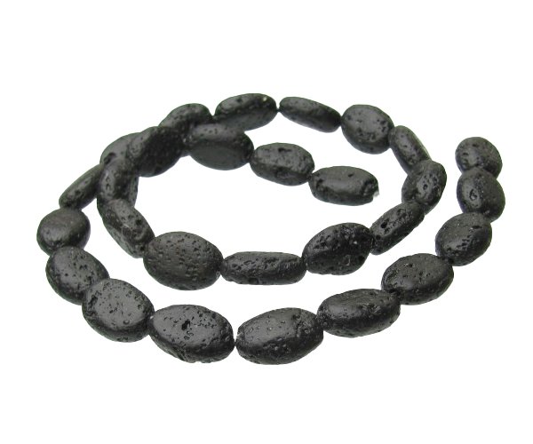 lava 14mm oval beads