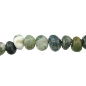 Moss Agate gemstone nugget beads