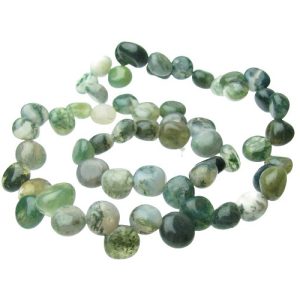 moss agate nugget beads