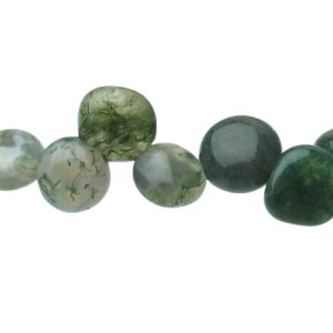 moss agate nugget beads