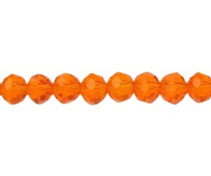 orange rondelle crystal beads 4x6mm strand