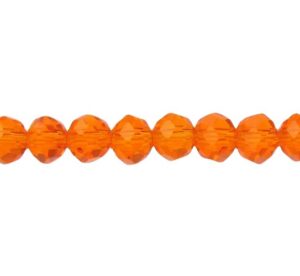 orange rondelle crystal beads 4x6mm strand