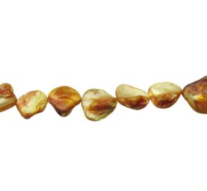 orange shell nugget beads mother of pearl