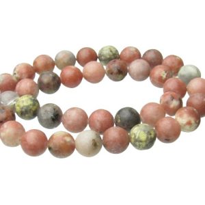 pink lepidolite 10mm round beads