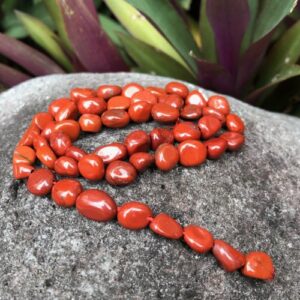 red jasper gemstone pebble beads