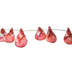red shell teardrop beads mother of pearl