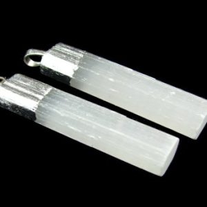 selenite gemstone pendant