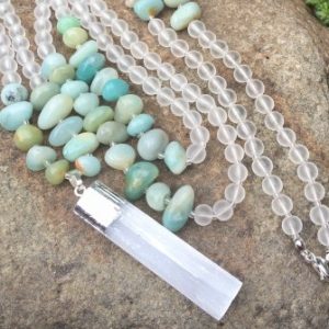 selenite gypsum pendant