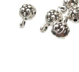 silver bail bead with loop