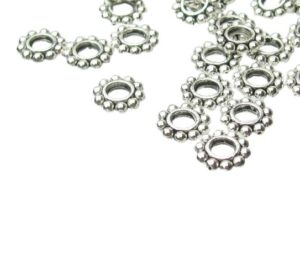 silver daisy spacer 6mm