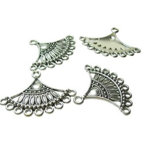 silver fan charms