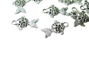 silver goldfish charms