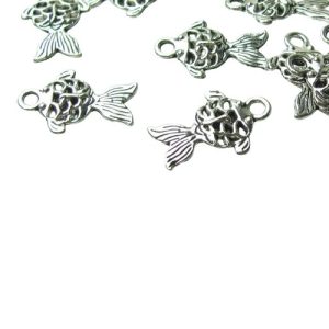 silver goldfish charms