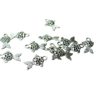 silver goldfish charms