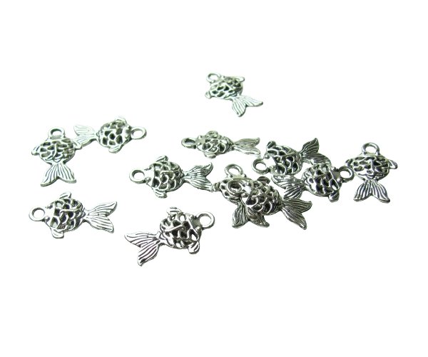 silver goldfish charms