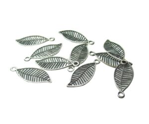 silver leaf charms