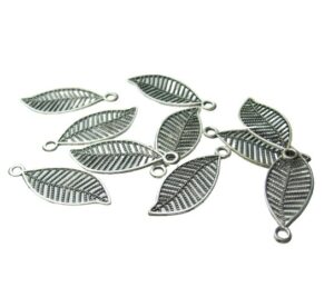 silver leaf charms