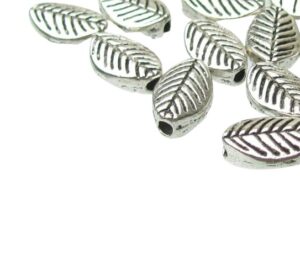 silver leaf beads