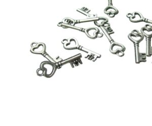 silver small key charms