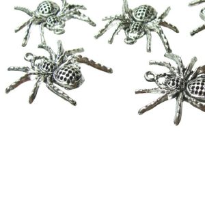 silver large spider charms