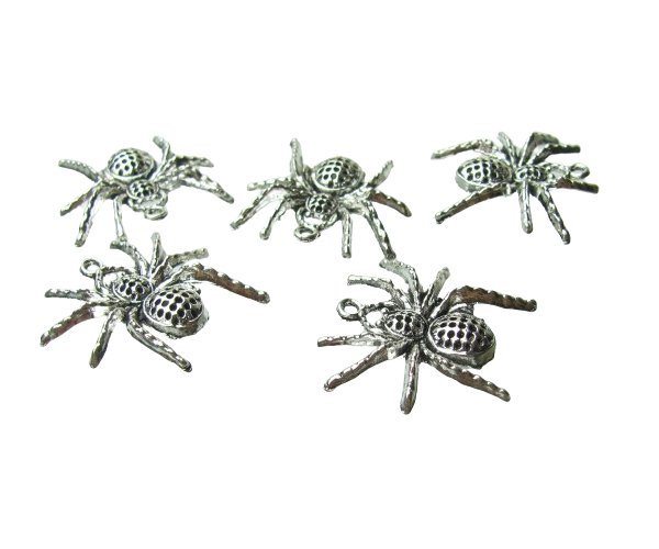 silver large spider charms