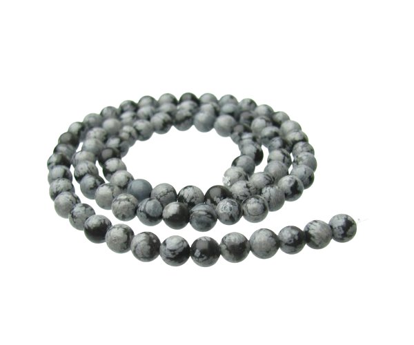 snowflake obsidian 4mm round gemstone beads
