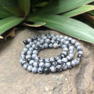 snowflakeobsidian4mmroundgemstonebeads4 snowflake obsidian 4mm round gemstone beads