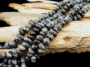 Snowflake Obsidian gemstone nugget beads