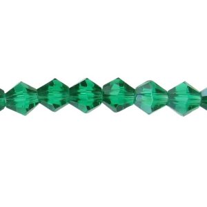 green bicone crystal beads 6mm