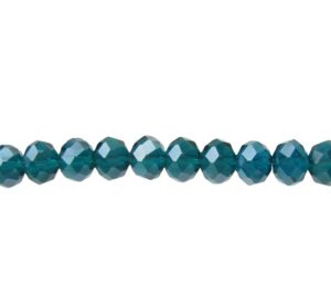 teal crystal rondelle beads