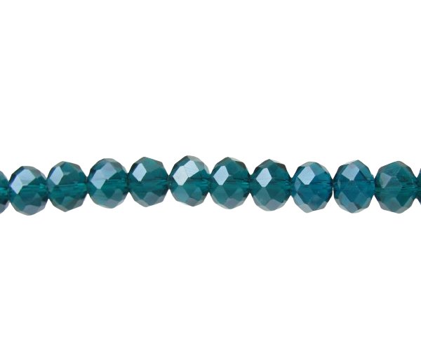 teal crystal rondelle beads