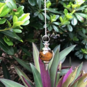 tiger eye gemstone pendulum